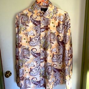 Daniel Elissa size LG 16 1/2 paisley men’s dress shirt used once for an event.